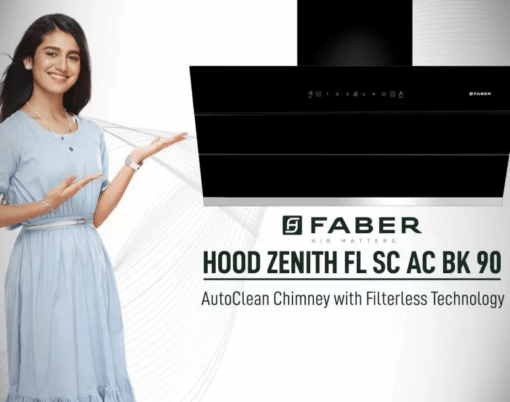 FABER Hood Zenith FL SC AC BK 90 Auto Clean with Powerful Suction Capacity,Motion Sensor Wall Mounted Chimney  (Black 1350 CMH) - Image 3